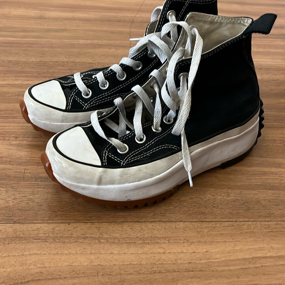 Converse Black and White Platform Shoes